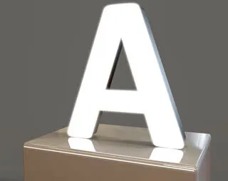 световые объёмные буквы с внутренней подсветкой и светопропускающим лицом буквы
